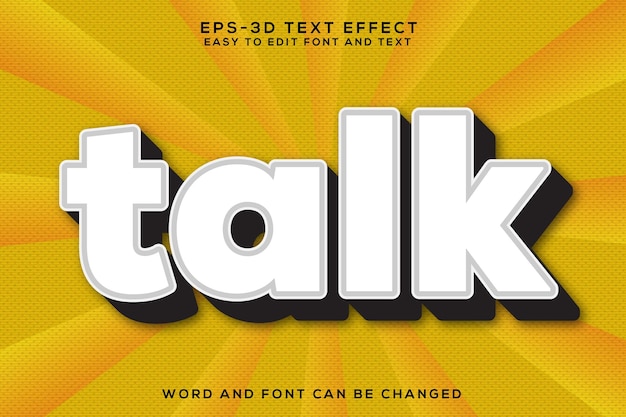 Talk 3d text effect