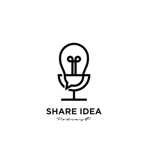 Talk bulb podcast logo icon illustration design