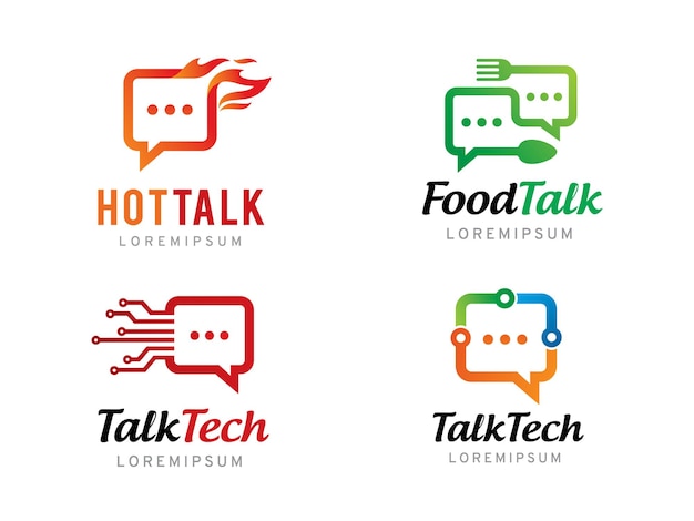 Talk or Chat logo symbol or icon template