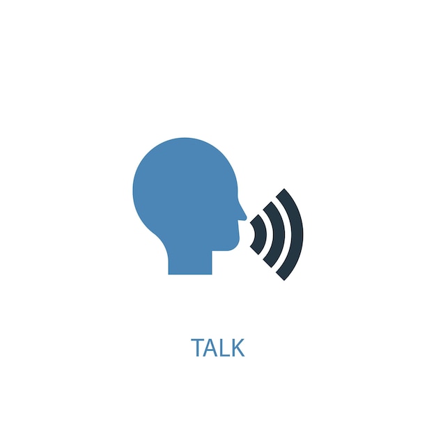 talk concept 2 colored icon. Simple blue element illustration. talk concept symbol design. Can be used for web and mobile UI/UX