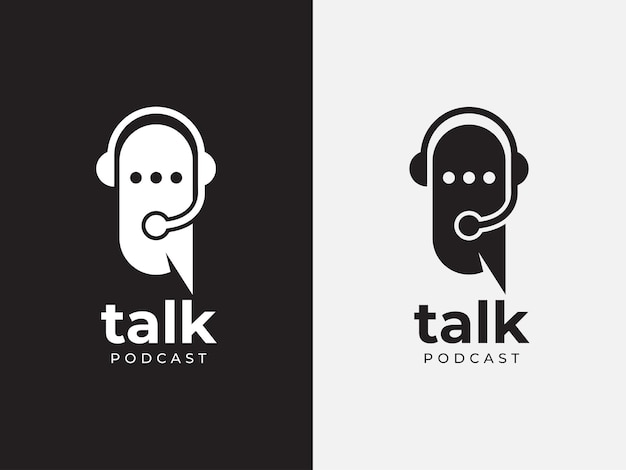 talk podcast logo design concept