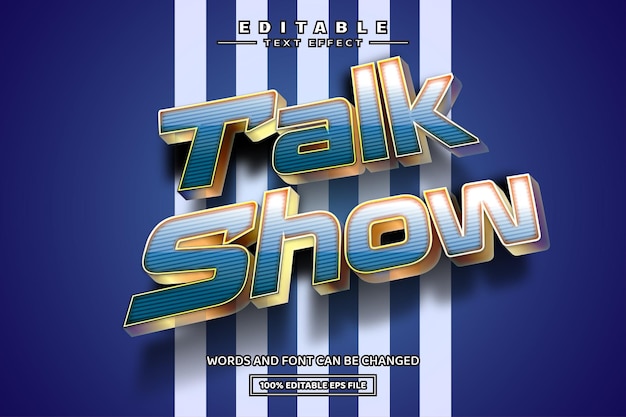 Talk show 3D editable text effect template