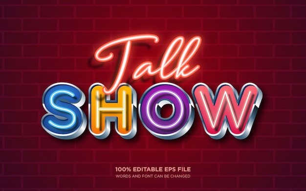 Talk Show 3D editable text style effect