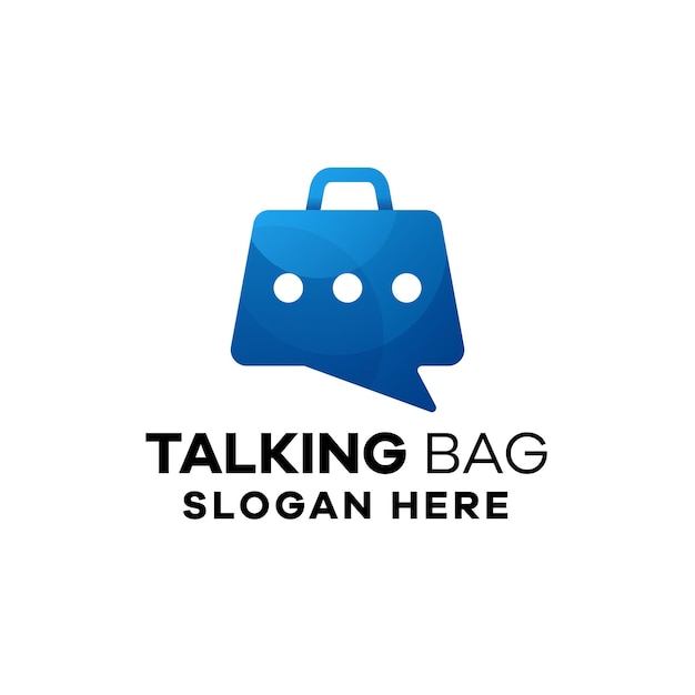 Talking Bag Gradient Logo Template