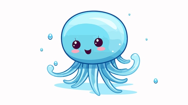 Talking Cartoon Jellyfish Illustration