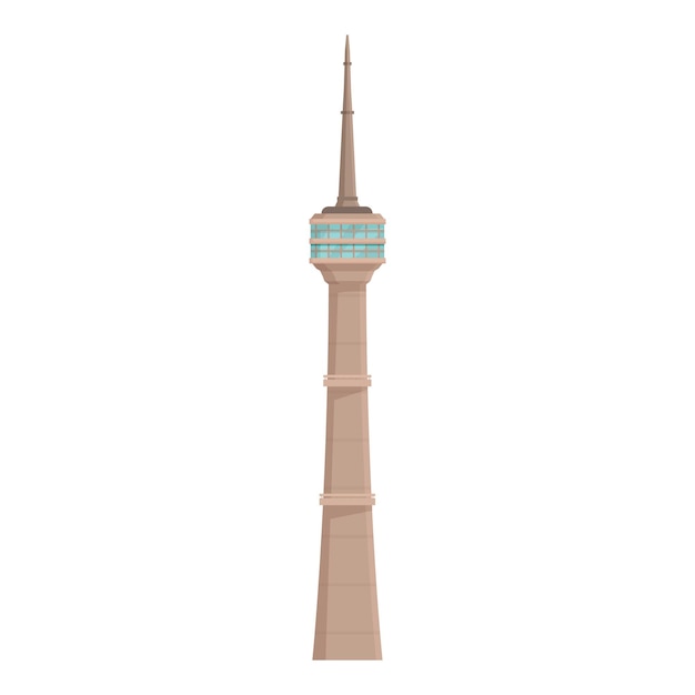 Tall telecommunication tower standing on white background