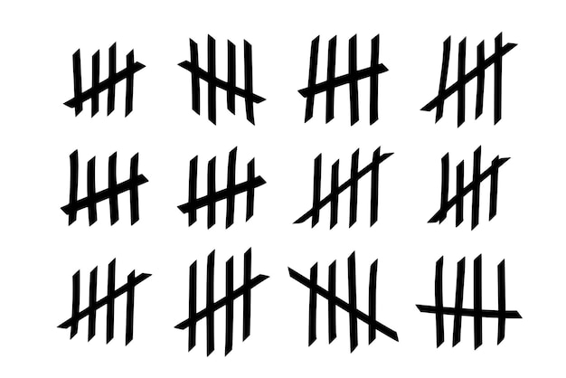 Tally marks to count days in prison. Tally marks for math lessons