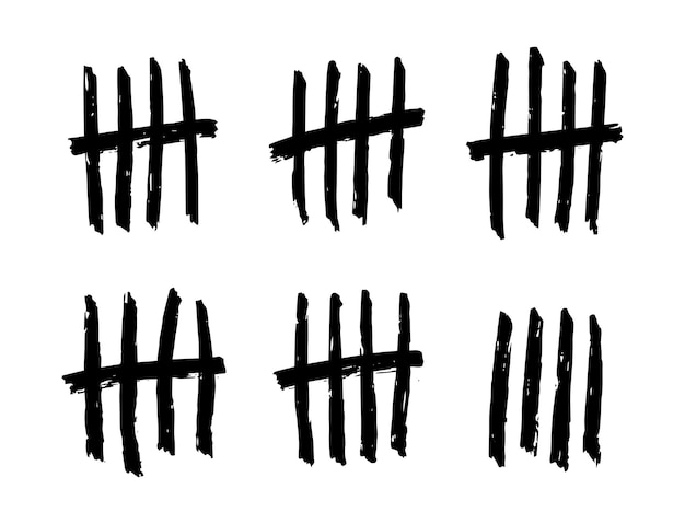 Tally marks count or prison wall lines counter Sketch slash sticks Prison jail scratch day number