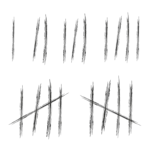 Tally marks wall sticks lines counter