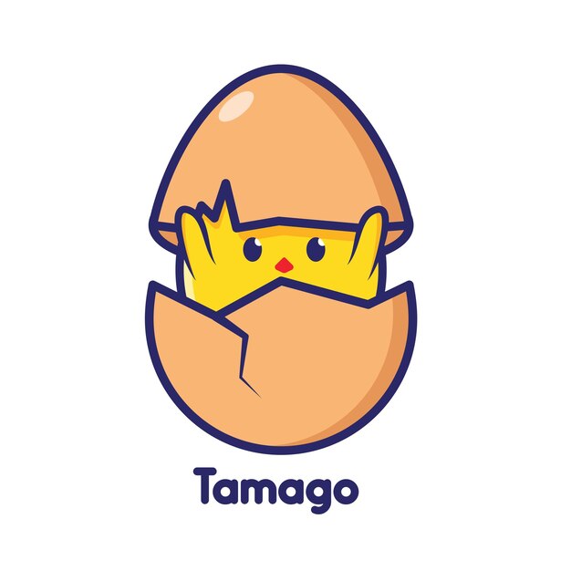 Tamago egg Japan food logo vector design template