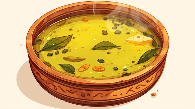 Vector tamil nadu rasam and tangy soup