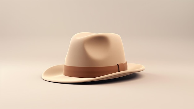 Vector a tan hat with a brown band on it