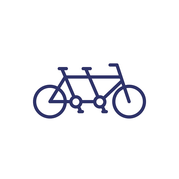 Tandem bike bicycle line icon