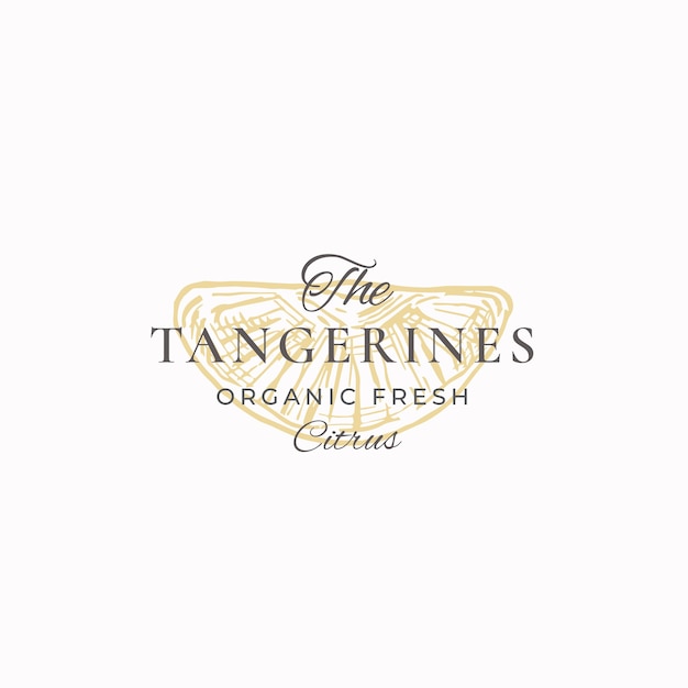 The Tangerines Organic Fresh Citrus Abstract Sign, Symbol or Logo