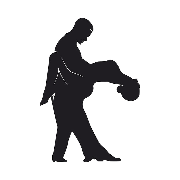 Tango dancers silhouettes