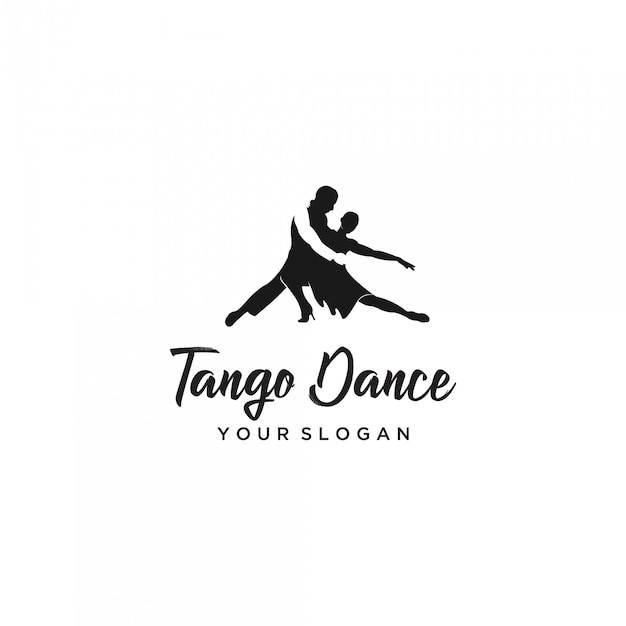 tango dancing man and woman silhouette logo