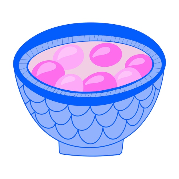 Tangyuan or tang yuan rice dumpling balls in bowl Asian food for Dongzhi Festival or Winter Solstice