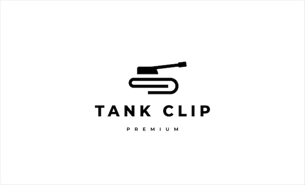 Tank line logo vector design illustration