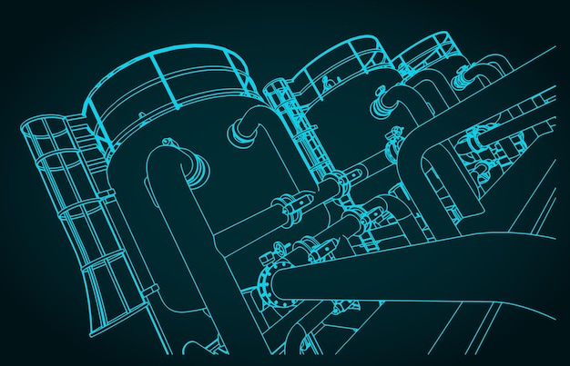 Tanks in chemical production close up