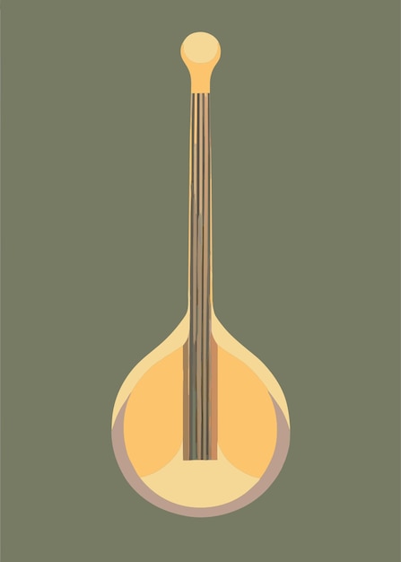 Vector tanpura instrument vector illustration