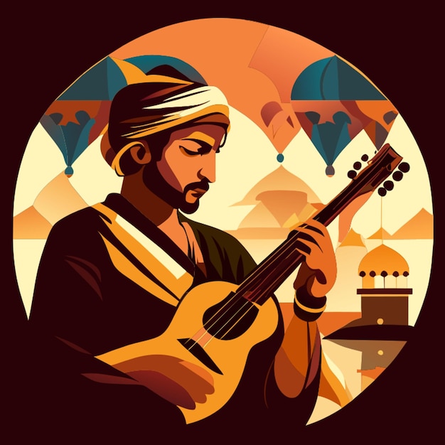 tansen music vector illustration