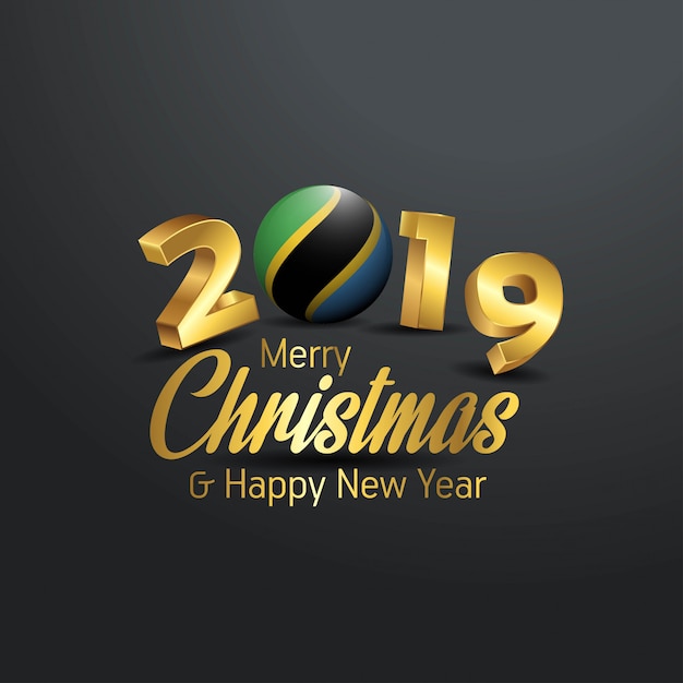 Tanzania Flag 2019 Merry Christmas Typography