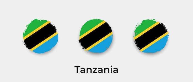 Tanzania flag grunge bubbles icon vector illustration