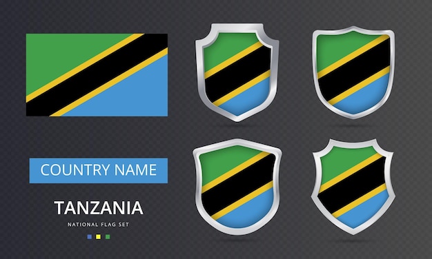 Tanzania flag map location element design