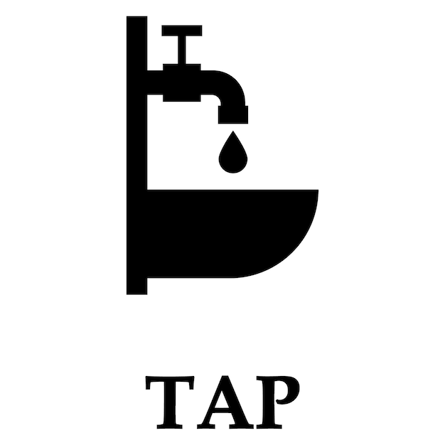 tap water icon logo vector design