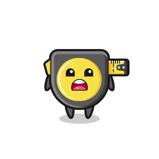 Tape measure illustration with apologizing expression saying I am sorry cute design