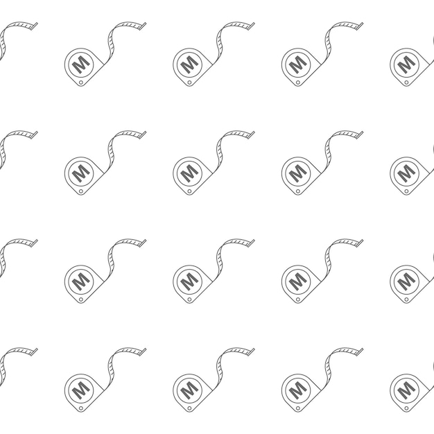 tape measure seamless pattern isolated on white background