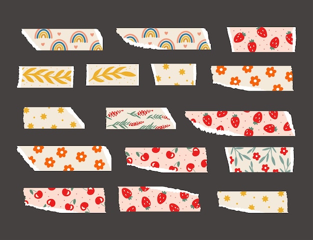 Vector tape strip washi ripped paper banner vector