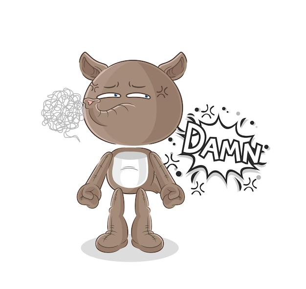 Tapir very pissed off illustration character vector