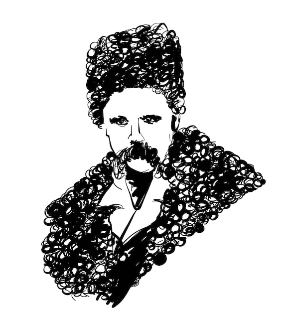 Taras Shevchenko Ukrainian writer poet and Painter Vector illustration