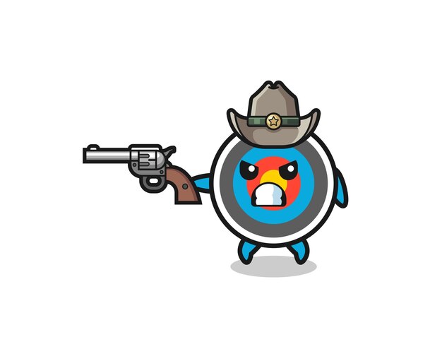 The target archery cowboy shooting with a gun , cute design