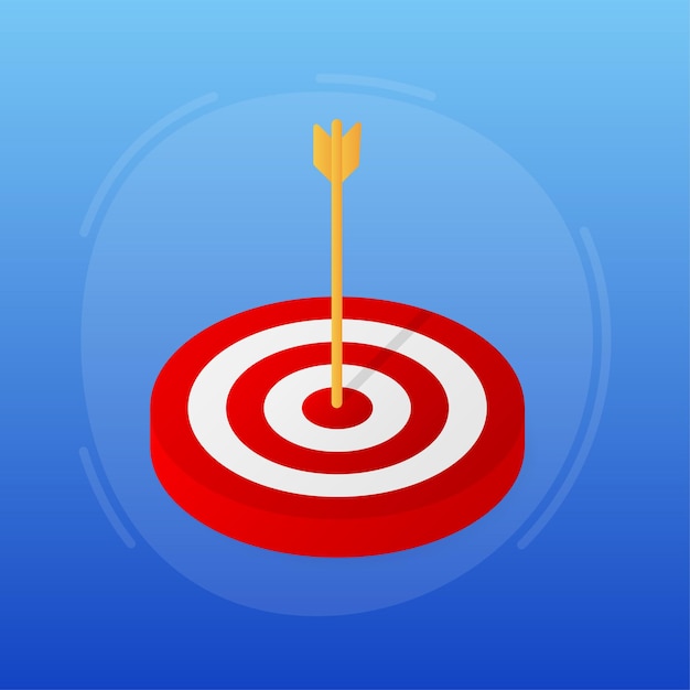 Target in flat style on blue background Illustration vector flat Target customer concept