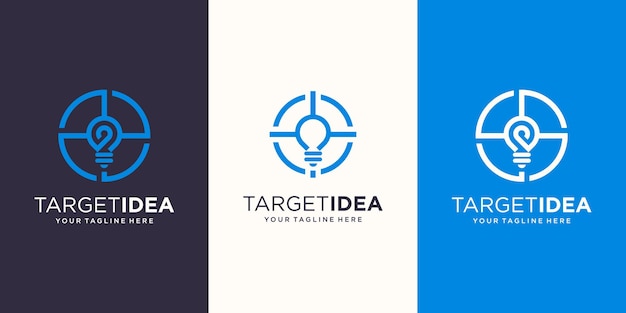 Target idea Logo designs Template. symbol bulb combined with target sign.