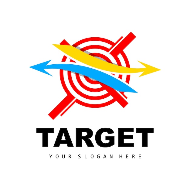 Target Logo Arrow Shooting Design Arrow Aim Target Icon Vector