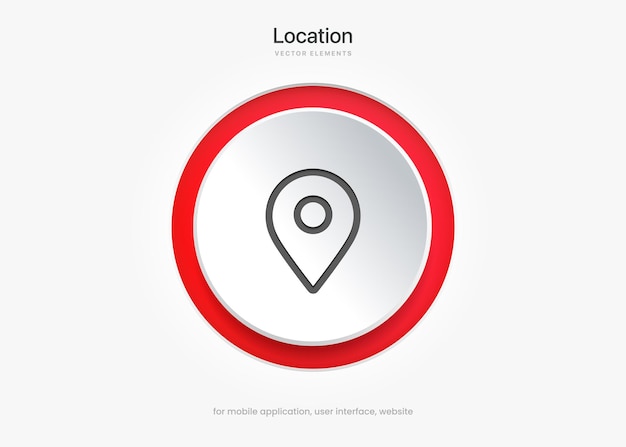 Target pin point icon. Red map location pointer icon symbol sign. Gps marker for website mobile app