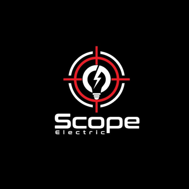 Target scope bulb lighting logo design