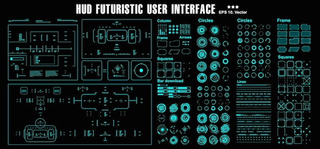Target set hud futuristic green user interface Dashboard display virtual reality technology screen