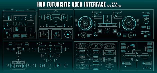 Target set hud futuristic green user interface Dashboard display virtual reality technology screen