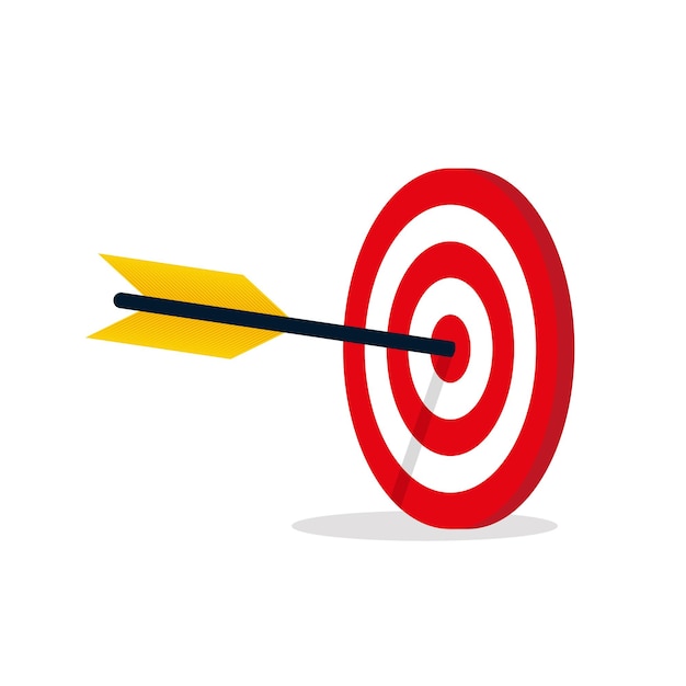 Target with arrow icon Template design for competition winning goal achievement victory and business Concept target market audience group consumer Vector illustration