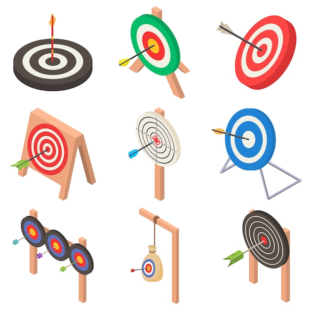 Target with arrow icons set