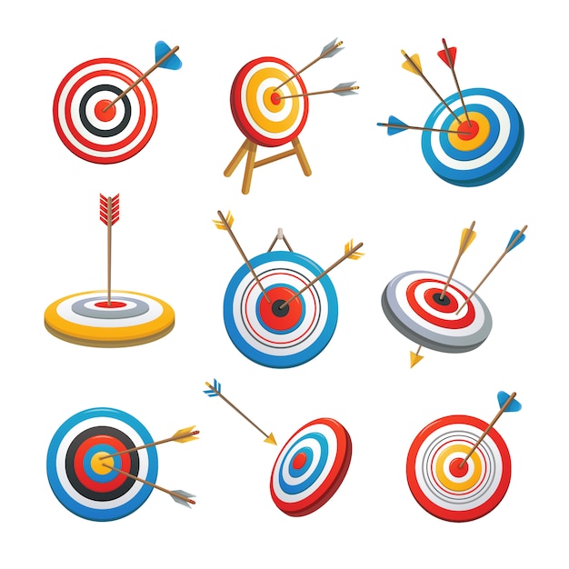 Target with arrow icons set