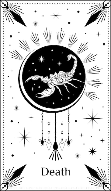 Tarot cards Divination Mystical poster Vector illustration