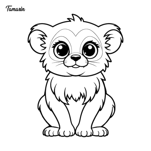 Tarsier coloring page and outline vector design