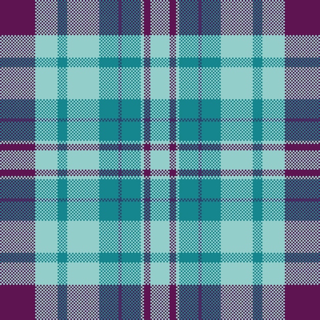 Tartan pattern background of check textile vector with a fabric seamless texture plaid in light and cyan colors