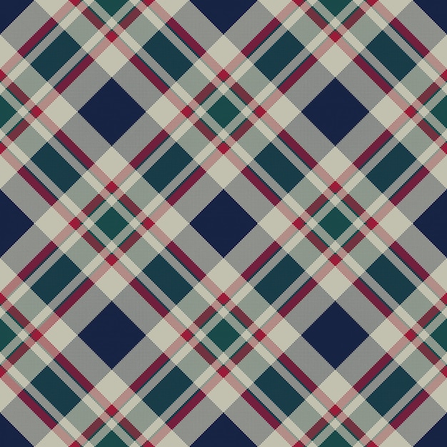 Tartan plaid classic pixel fabric texture seamless pattern