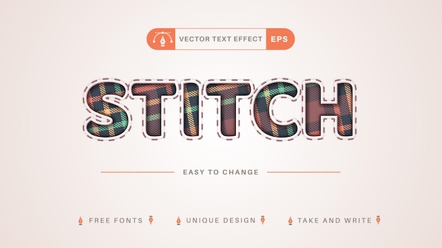 Tartan Stitch Editable Text Effect Font Style